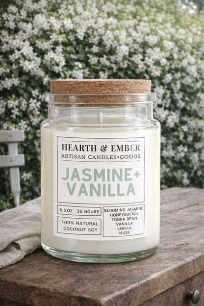 JASMINE+VANILLA|6.5 oz Candle