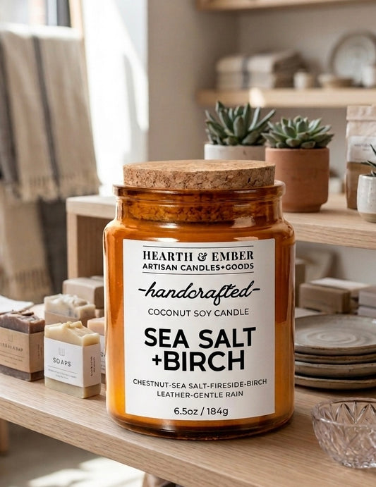 SEA SALT+BIRCH| 6.5oz Candle