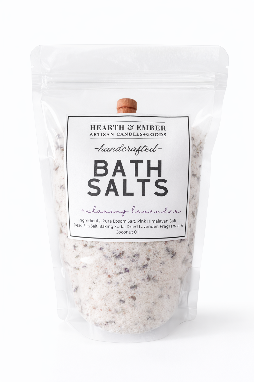 RELAXING LAVENDER All Natural Bath Salts 16oz