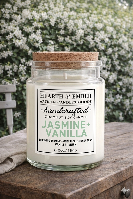 JASMINE+VANILLA|6.5 oz Candle